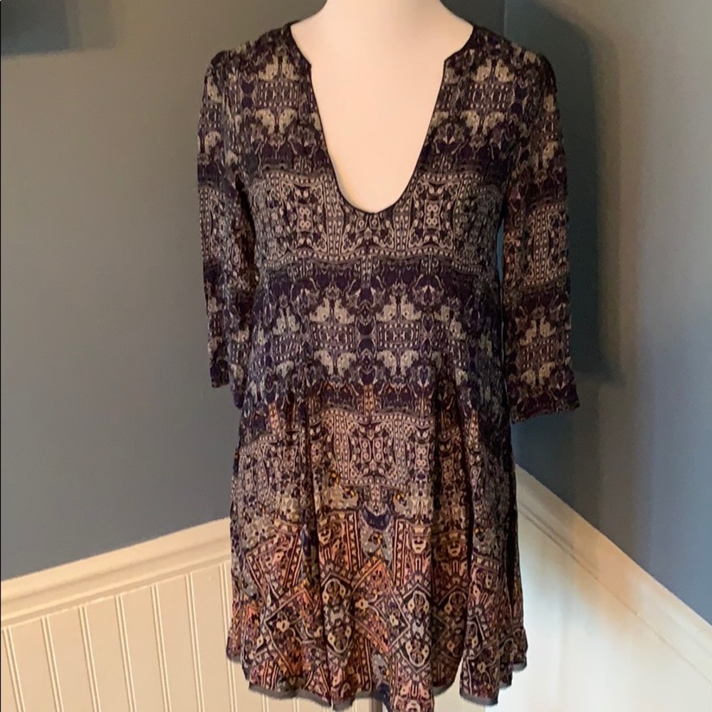 Ecote Urban Outfitters Navy Boho Dress Size XS